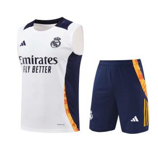 Conjunto de camiseta del Real Madrid 25/26 (Blanco con azul oscuro)